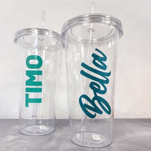 Transparenter Trinkbecher mit Deckel – Bild 8