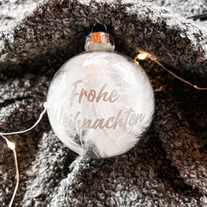 Weihnachtskugel 7cm "Federn" – Bild 2