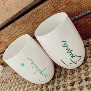 Weiße Becher "Rund" – Bild 3