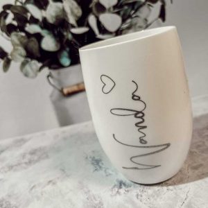 Weiße Becher "Rund" – Bild 4