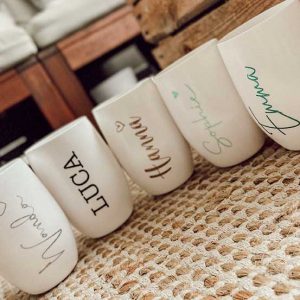 Weiße Becher "Rund"