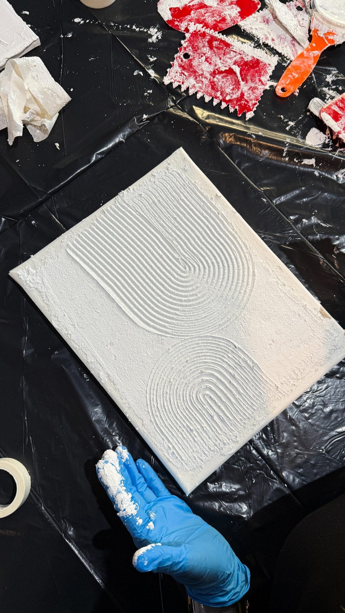 Strukturpaste Leinwand Muster DIY Workshop moderne Strukturkunst Düsseldorf