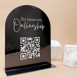 Schwarzes Acrylschild zum Aufstellen
