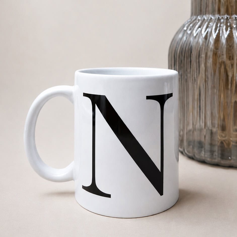 Tasse mit Initialen – einfarbig oder Two‑Tone