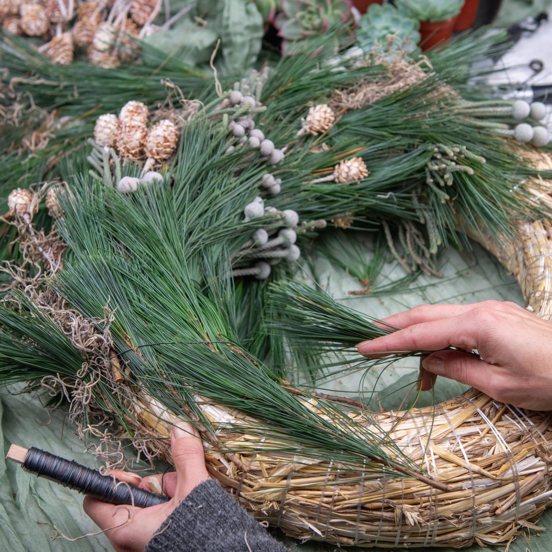 Adventskranz binden Workshop Düsseldorf