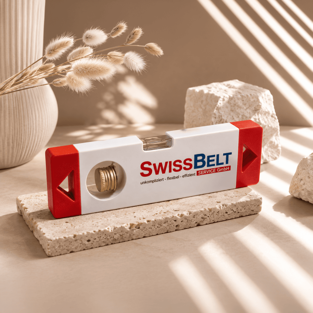 Personalisierte Schnaps-Wasserwaage mit Firmenlogo